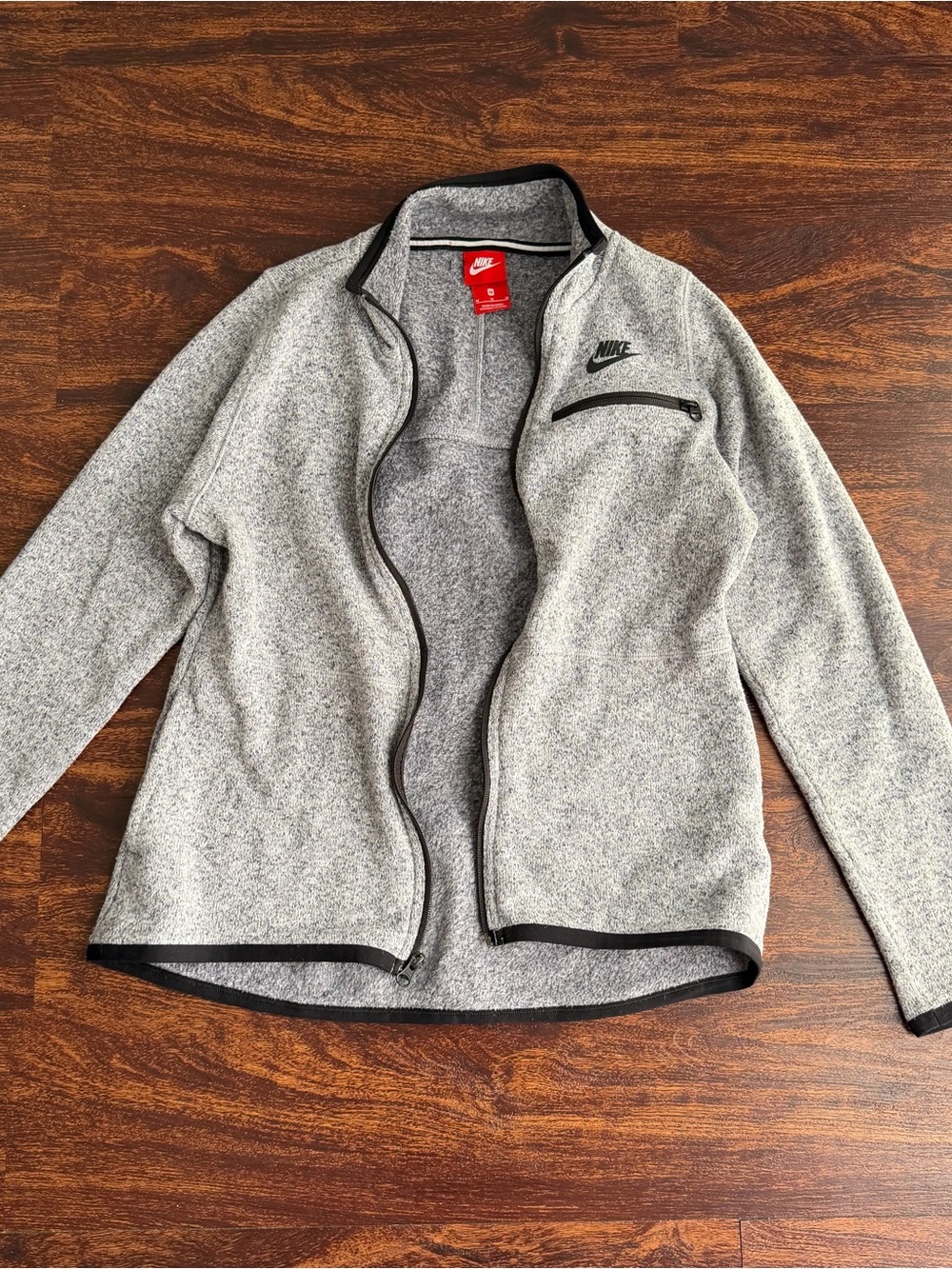 Nike Sportswear Summit Knit Fleece Full Zip Jacket Gray Women’s M
